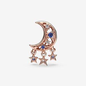 🐘🐘 14K Rose Gold Plated Sterling Silver Crescent Moon Charm